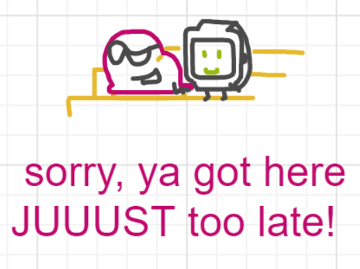 A panel from Running Duos, episode four of the Board Boards object show by Furretwalk/WalkingFurret.